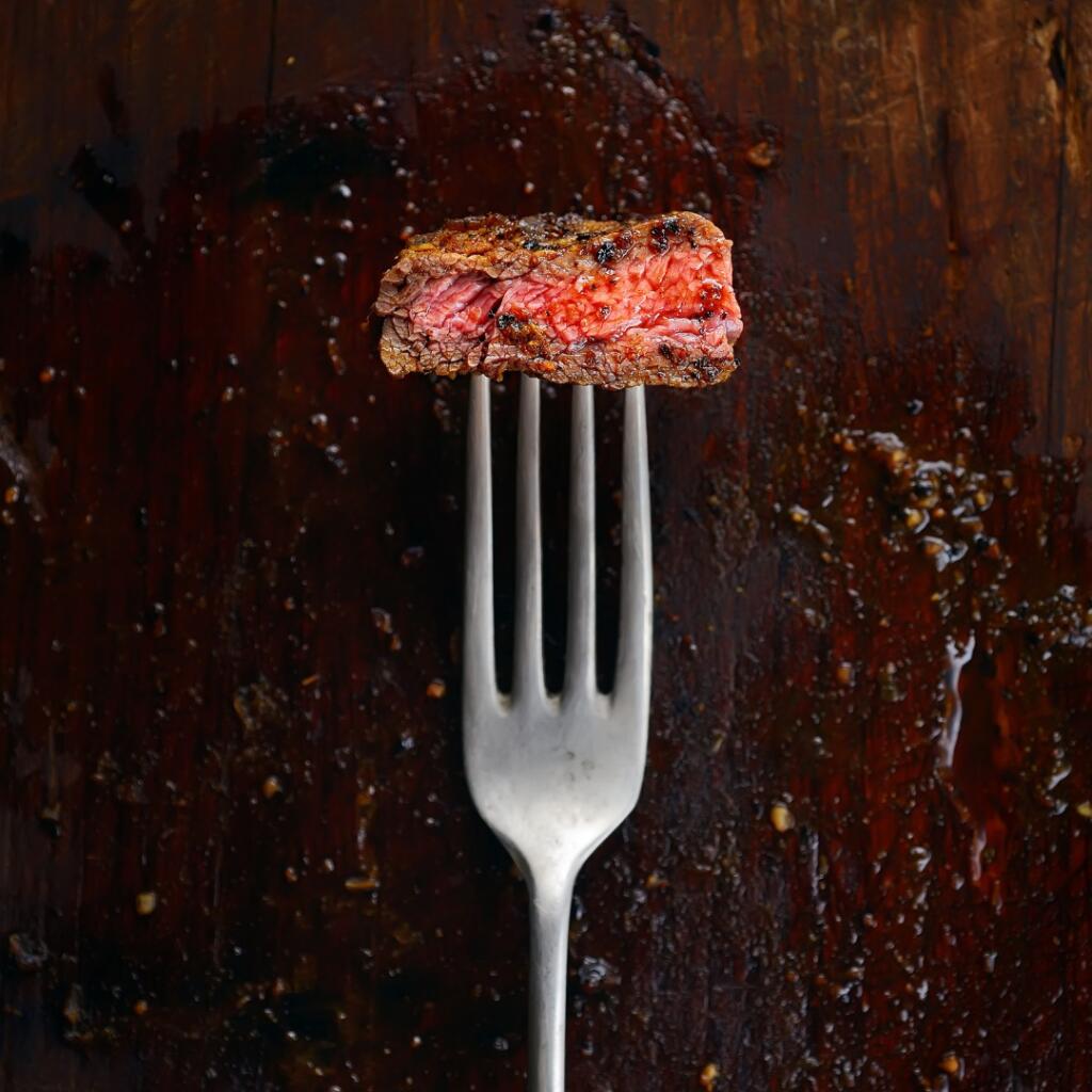 Perfect Wagyu Steak in Fork